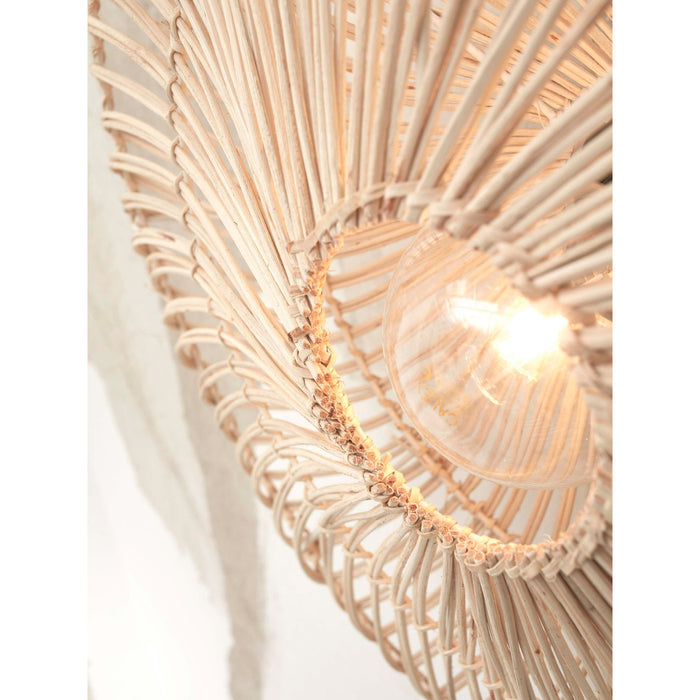 GOOD&MOJO Wandlamp Zanzibar - Rotan Wit - Ø40cm