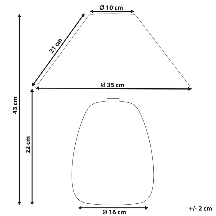 Beliani - LUCHETTI - Tafellamp - Lichtbeige|Blauw - Keramiek