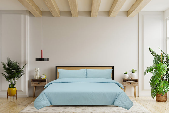 Seashell Dekbedovertrek Uni - 200x200|220cm - oceaan blauw