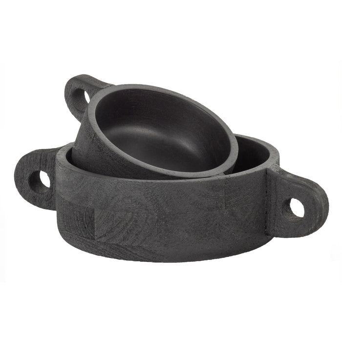 WOOOD Hari Schaal - Mango Hout - Zwart - 9x37x24