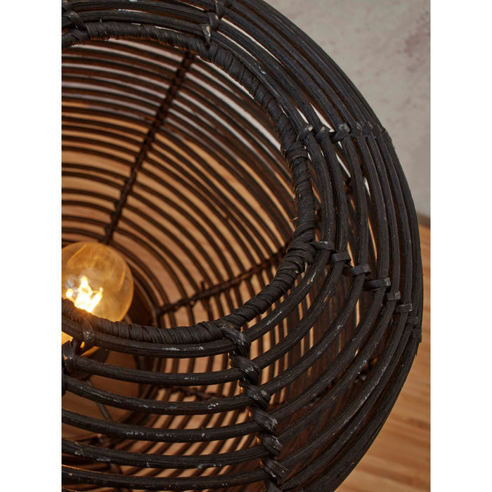 GOOD&MOJO Tafellamp Tanami - Rotan Zwart - Ø27cm