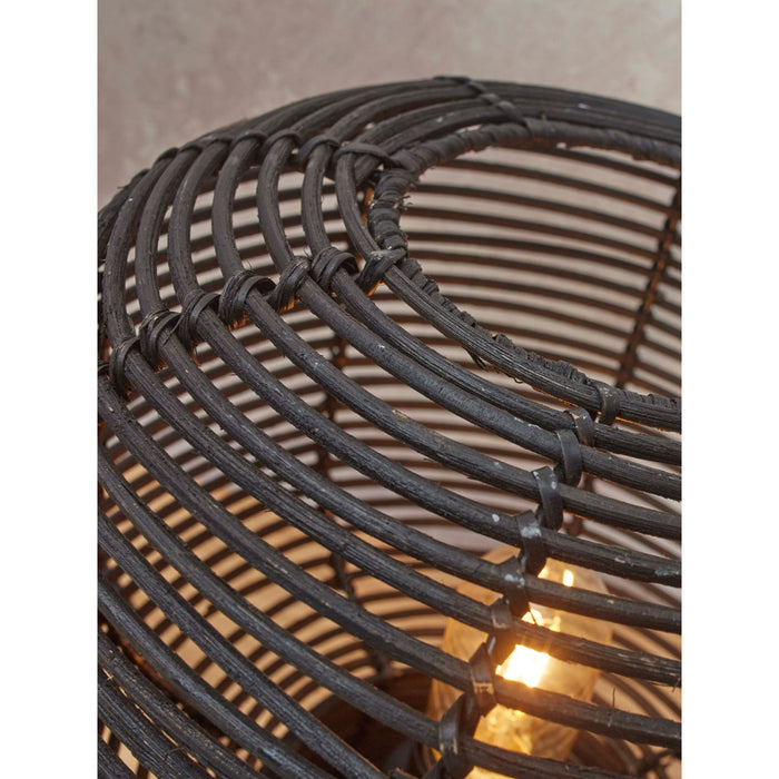 GOOD&MOJO Tafellamp Tanami - Rotan Zwart - Ø27cm