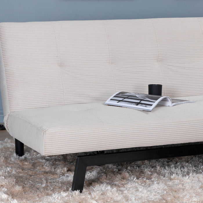 Hioshop Bodil slaapbank fluweel beige.