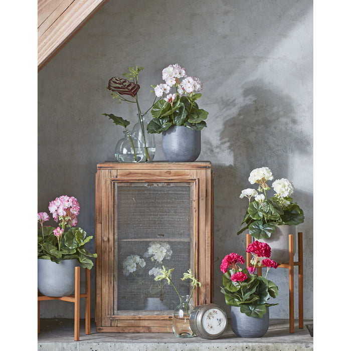 Mica Decorations Geranium Kunstplant - H34 x Ø20 cm - Donkerroze