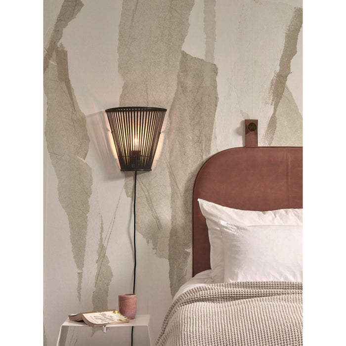 GOOD&MOJO Wandlamp Merapi - Bamboe Zwart - 30x15x30cm