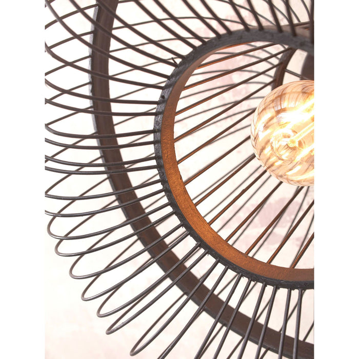 GOOD&MOJO Wandlamp Hokkaido - Bamboe Zwart - Ø38cm