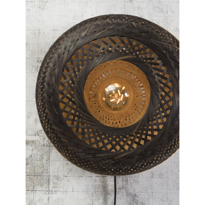 GOOD&MOJO Wandlamp Palawan - Bamboe Zwart - Ø40cm