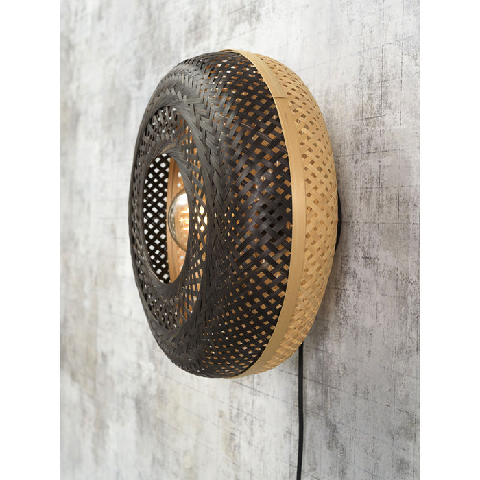 GOOD&MOJO Wandlamp Palawan - Bamboe Zwart - Ø40cm