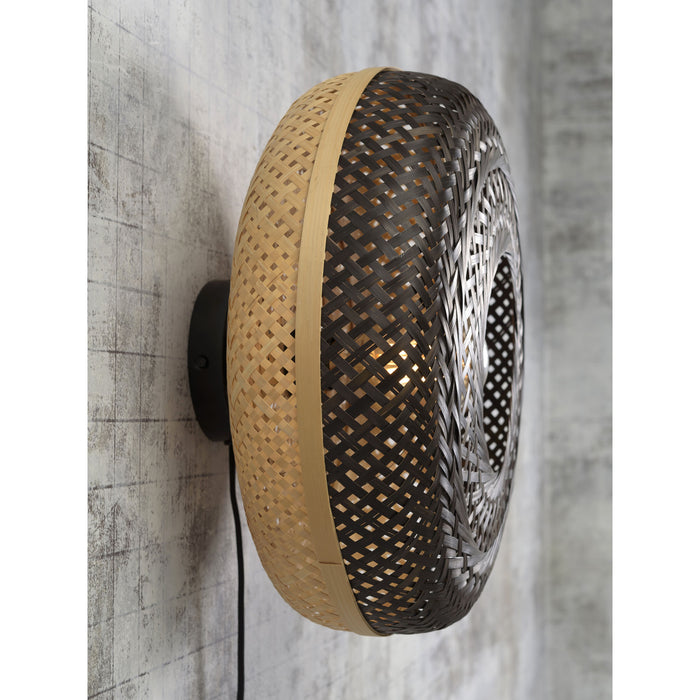 GOOD&MOJO Wandlamp Palawan - Bamboe Zwart - Ø40cm