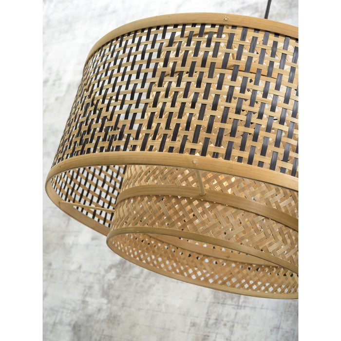 GOOD&MOJO Wandlamp Bhutan - Bamboe Zwart|Naturel - 95x50x55cm