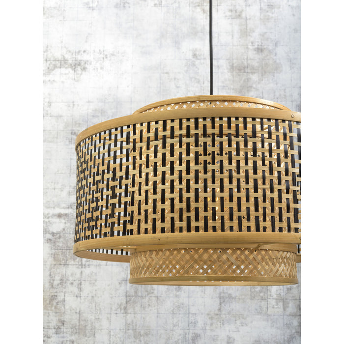 GOOD&MOJO Wandlamp Bhutan - Bamboe Zwart|Naturel - 95x50x55cm