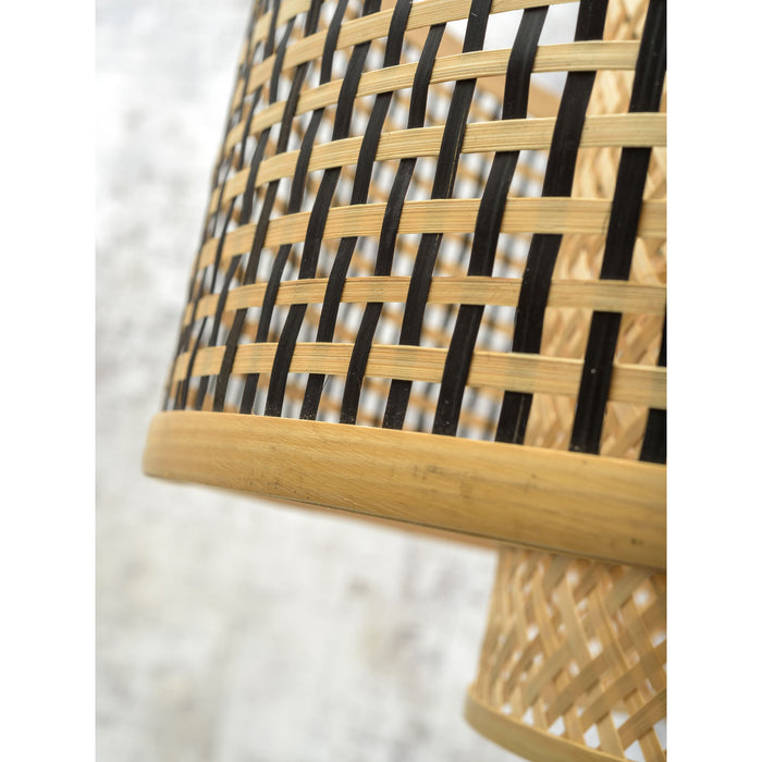 GOOD&MOJO Wandlamp Bhutan - Bamboe Zwart|Naturel - 95x50x55cm