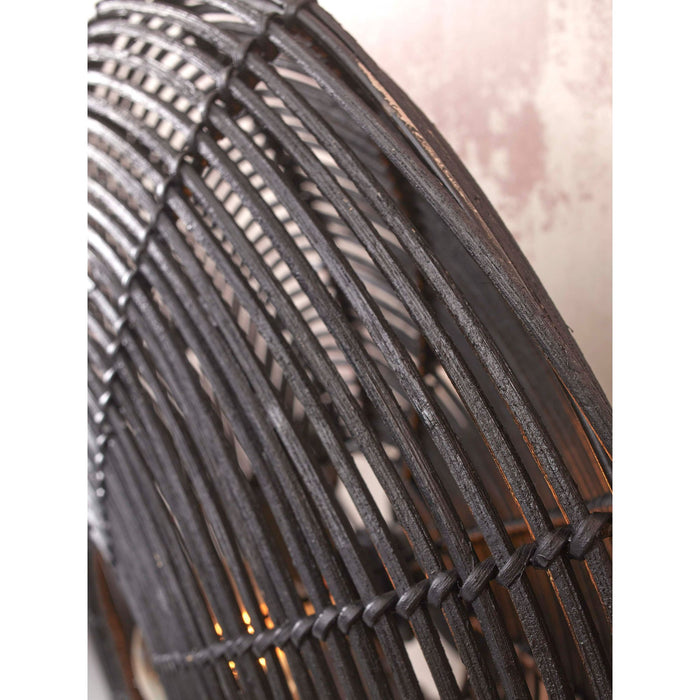 GOOD&MOJO Wandlamp Tanami - Rotan Zwart - Ø40cm