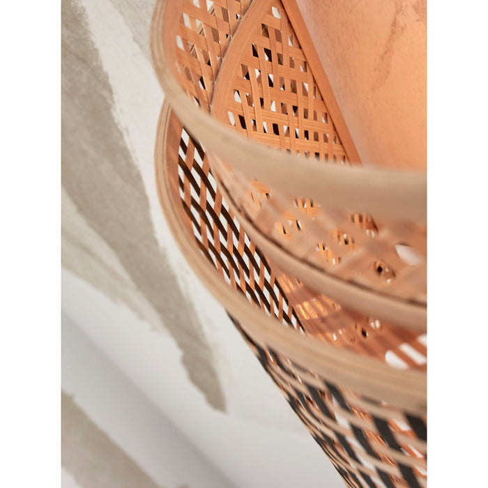 GOOD&MOJO Wandlamp Bhutan - Bamboe|Zwart - 24x12x21cm