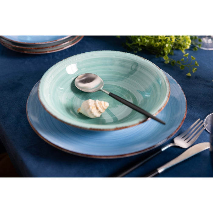 Studio Tavola Diepe Borden Ocean Blue ø 21 cm - 6 Stuks