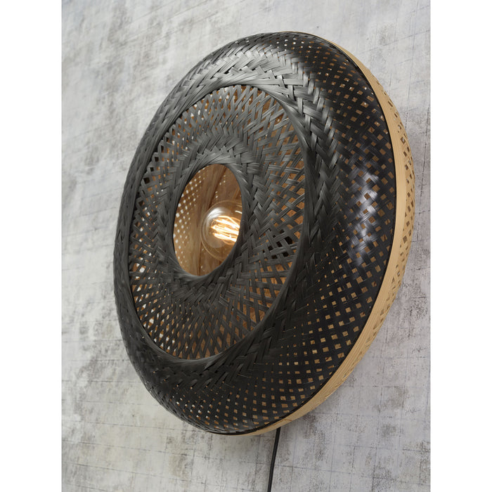 GOOD&MOJO Wandlamp Palawan - Bamboe Zwart - Ø60cm