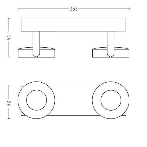 Philips CLOCKWORK Opbouwspot LED 2x4,5W|500lm Wit
