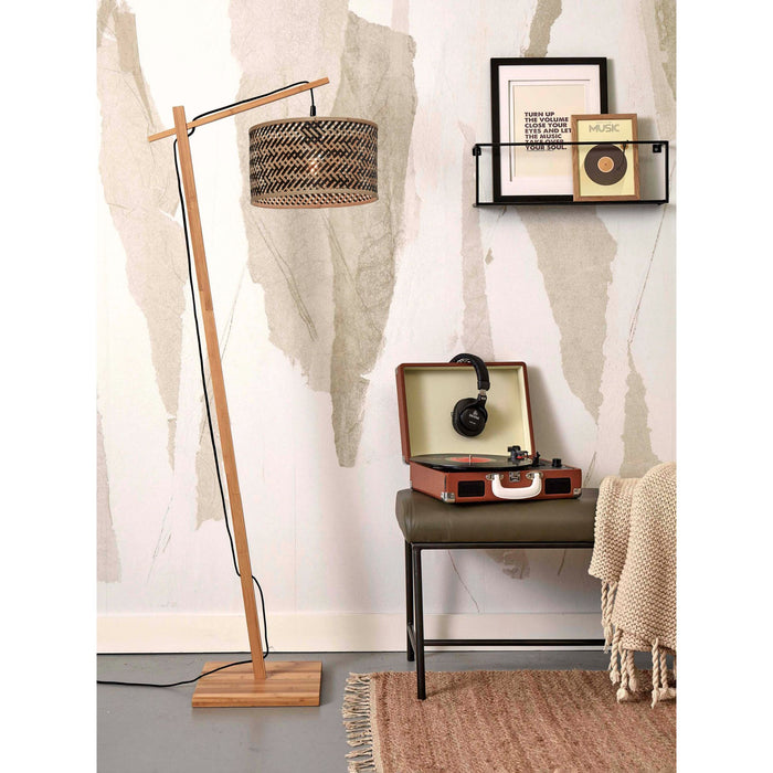 GOOD&MOJO Vloerlamp Java - Bamboe|Zwart - 58x32x150cm