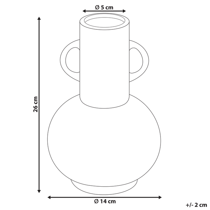Beliani - PEREA - Bloemenvaas - Zwart - Porselein