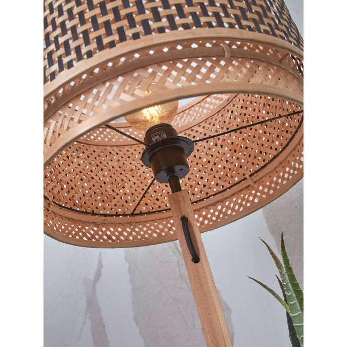 GOOD&MOJO Vloerlamp Bhutan - Bamboe|Zwart - Ø40x160cm
