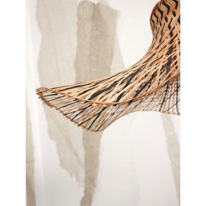 GOOD&MOJO Plafonniere Ibiza - Bamboe|Zwart - 65x65x20cm