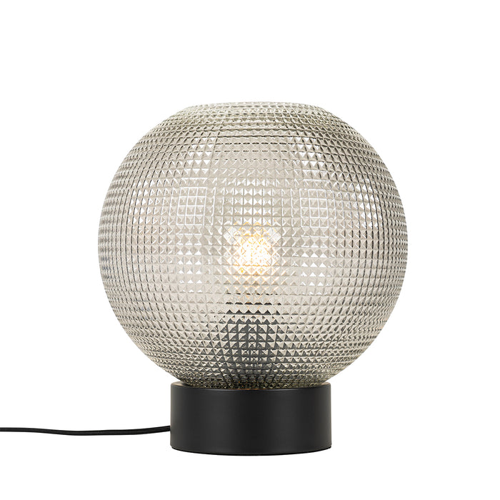 QAZQA Design tafellamp zwart met smoke glas - Chico