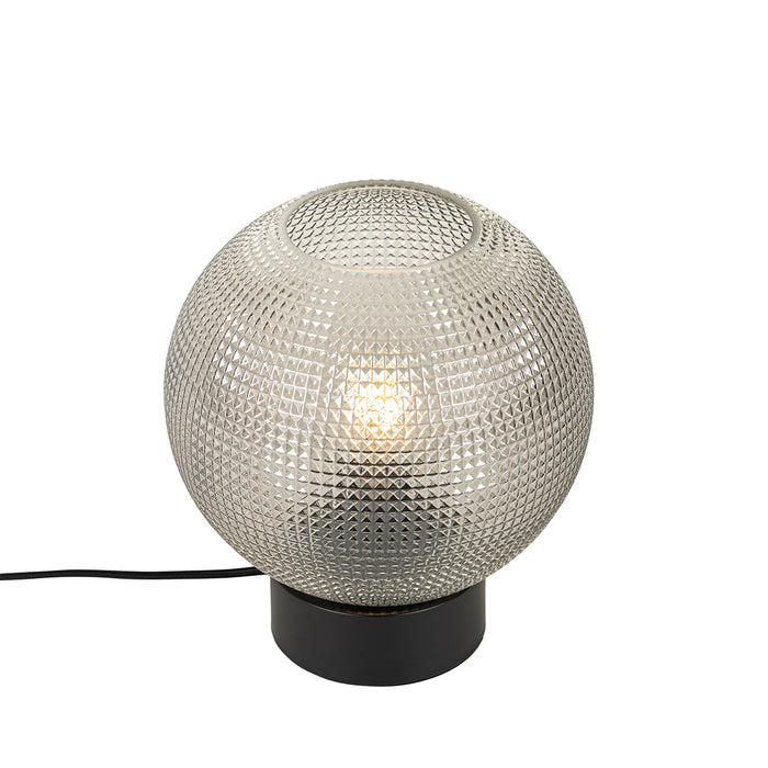 QAZQA Design tafellamp zwart met smoke glas - Chico