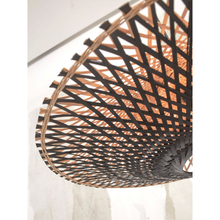 GOOD&MOJO Kalimantan Plafondlamp - Ø30cm - Zwart / Bamboe