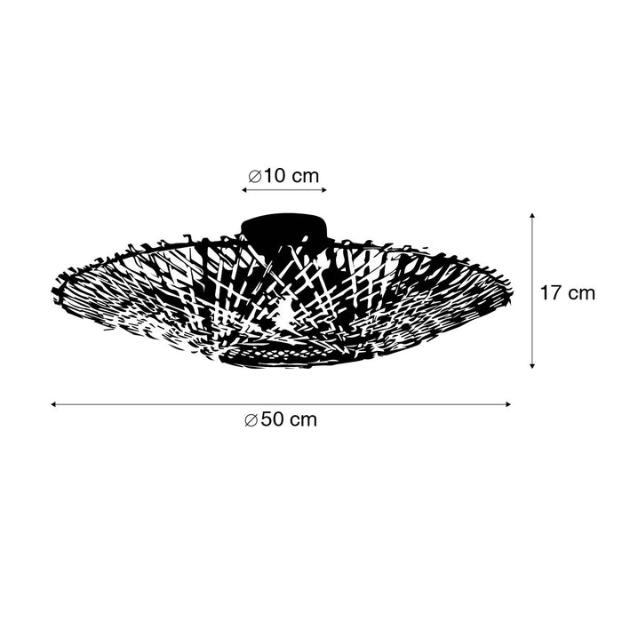 QAZQA Oosterse plafondlamp bamboe 50 cm - Rina