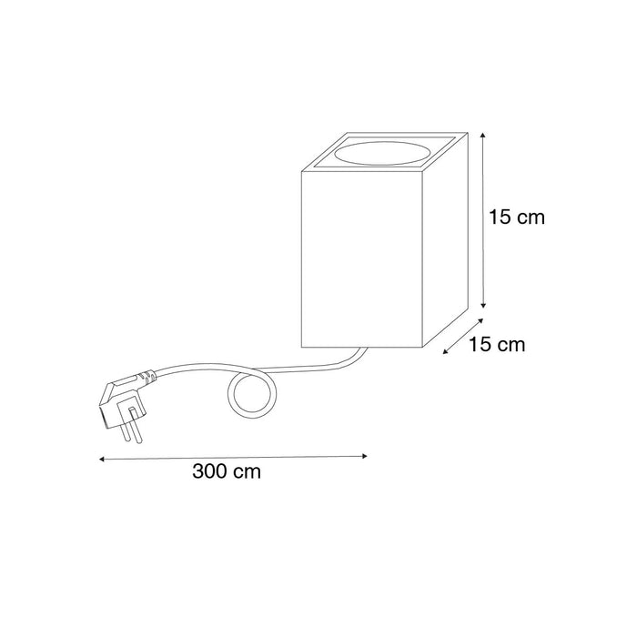 QAZQA Industriële tuinspot roestbruin vierkant IP65 AR111 - Lennard