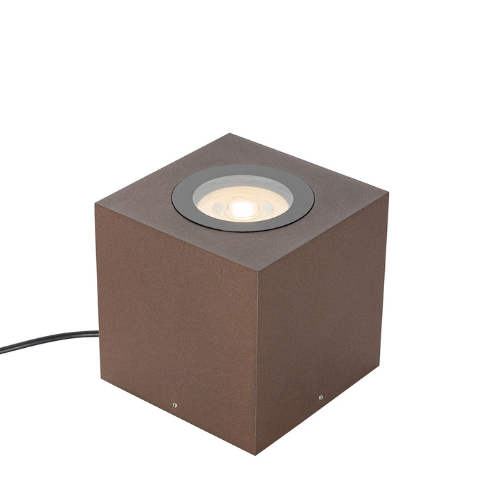 QAZQA Industriële tuinspot roestbruin vierkant IP65 AR111 - Lennard
