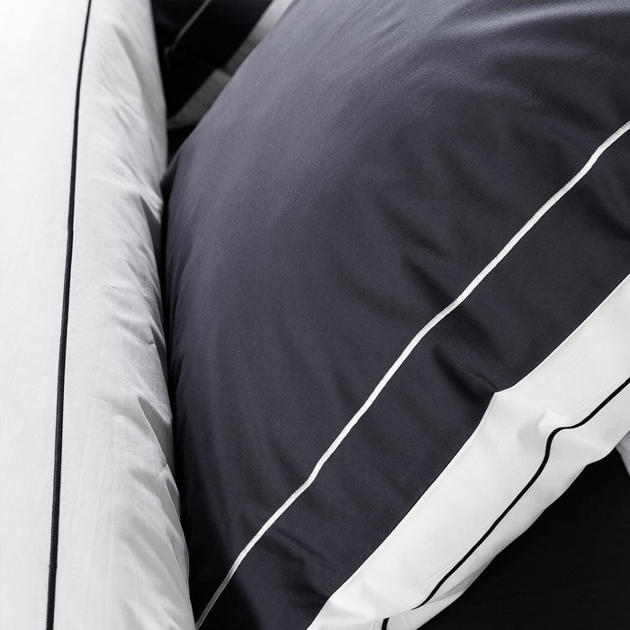 Dekbedovertrek doubleface - Egyptisch katoen - 200x200 - antraciet|wit