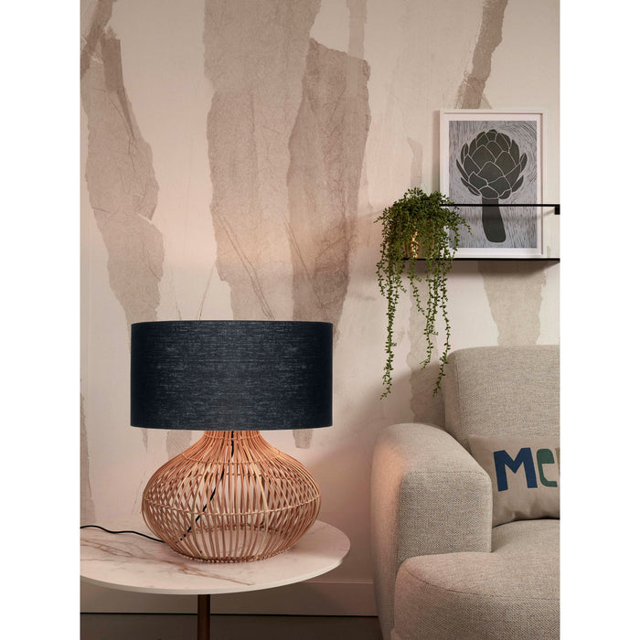 GOOD&MOJO Tafellamp Kalahari - Zwart|Rotan - Ø47cm