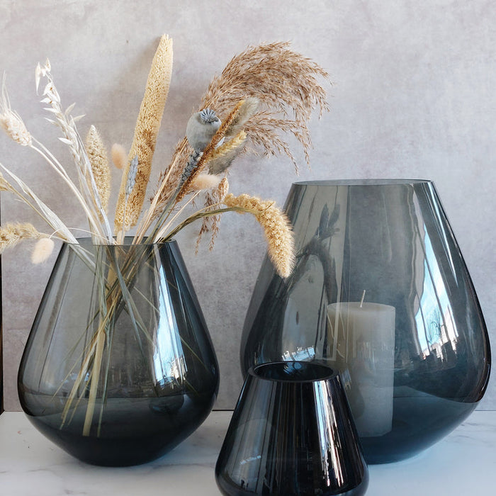 Vaas Kandelaar Smoked Grey - Medium - Ø20 x H22 cm