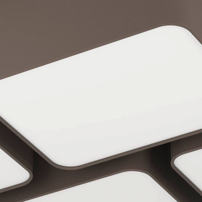 EGLO Mordazo Plafondlamp - E27 - 51 cm - Zwart|Antraciet|Bruin|Wit