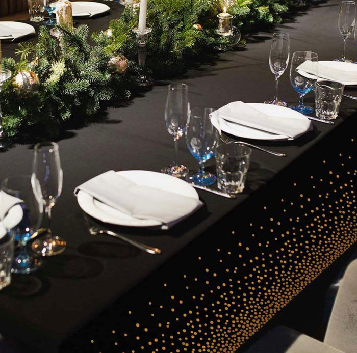 Tafelkleed rechthoekig Leopard Zwart|Goud - L360 cm