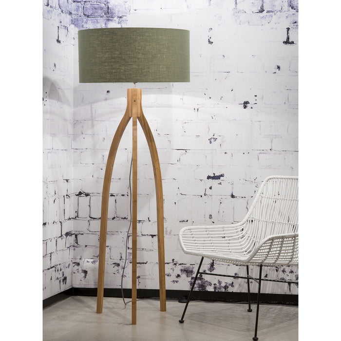 GOOD&MOJO Vloerlamp Annapurna - Groen|Bamboe - Ø60cm