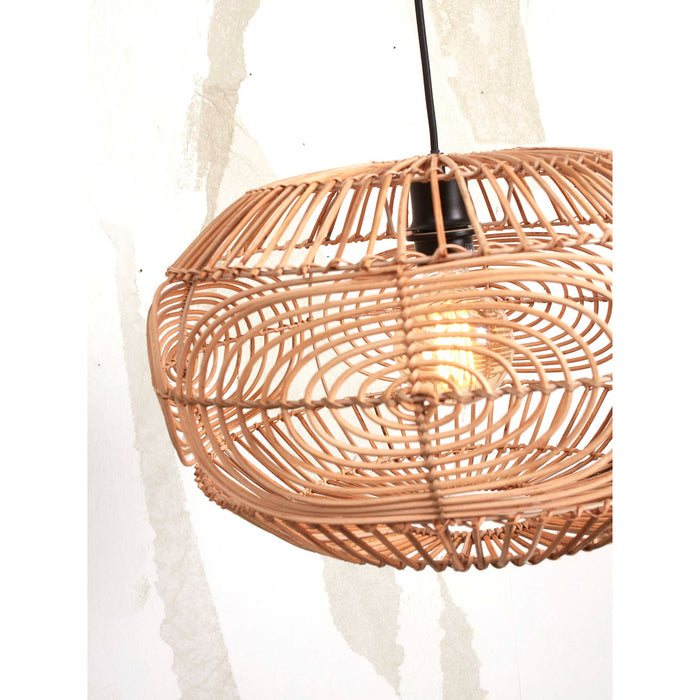 GOOD&MOJO Vloerlamp Madeira - Bamboe Wit|Rotan - 74x48x176cm