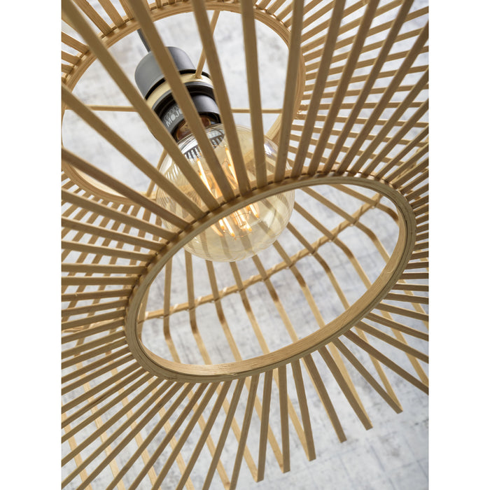 GOOD&MOJO Vloerlamp Bromo - Bamboe Zwart|Naturel - 68x40x176cm