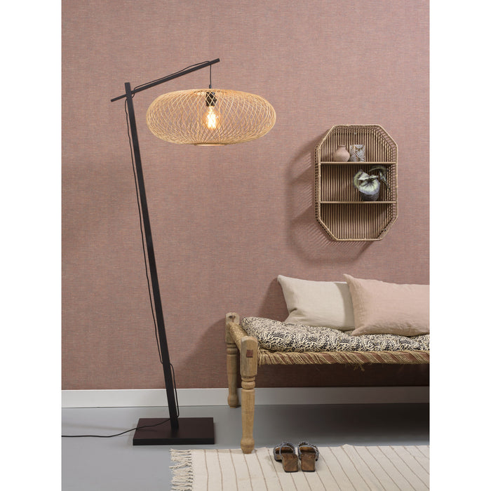 GOOD&MOJO Vloerlamp Cango - Bamboe Zwart|Naturel - 80x60x176cm
