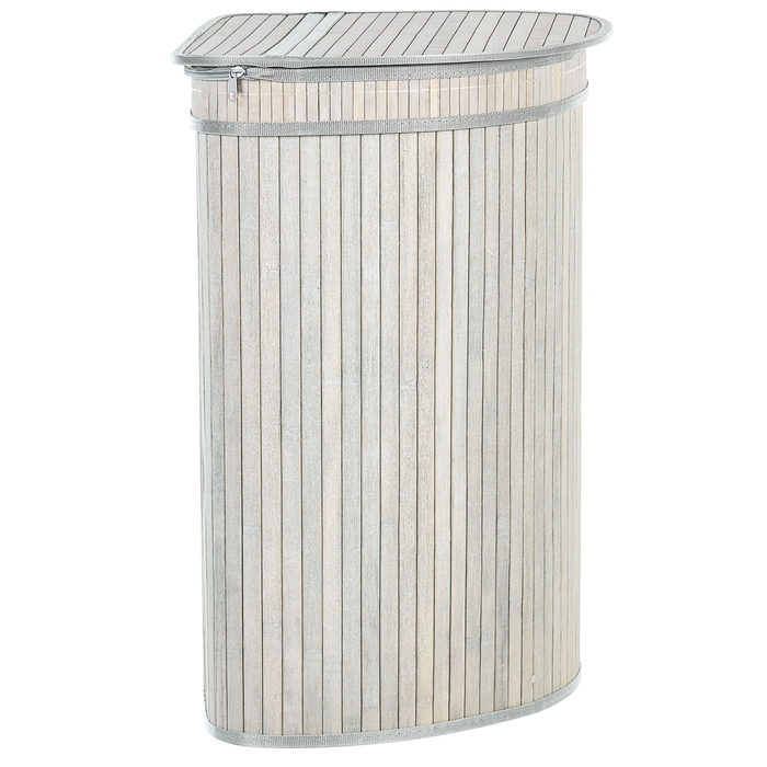 Beliani - BADULLA - Mand - Lichtgrijs - Bamboehout