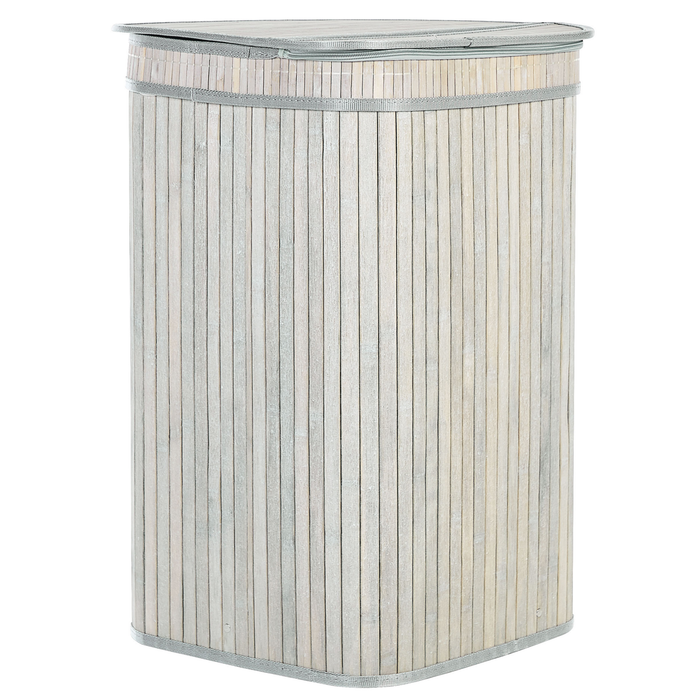 Beliani - BADULLA - Mand - Lichtgrijs - Bamboehout