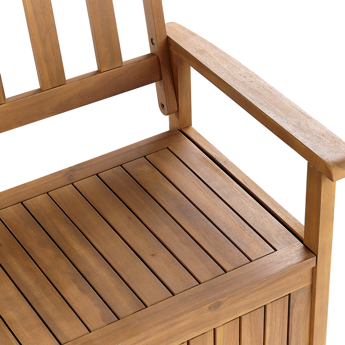 Beliani-SOVANA-Bank met opbergruimte-Lichte houtkleur-Acaciahout