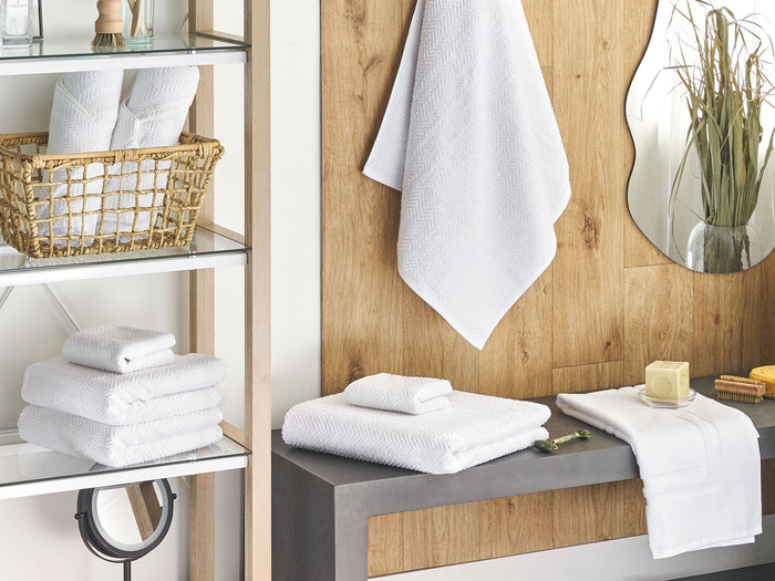 Beliani - MITIARO - Handdoek set van 9 - Wit - Katoen