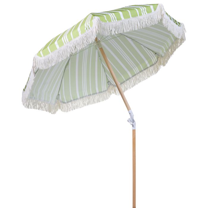 Beliani - MONDELLO - Parasol - Groen|Wit - Polyester