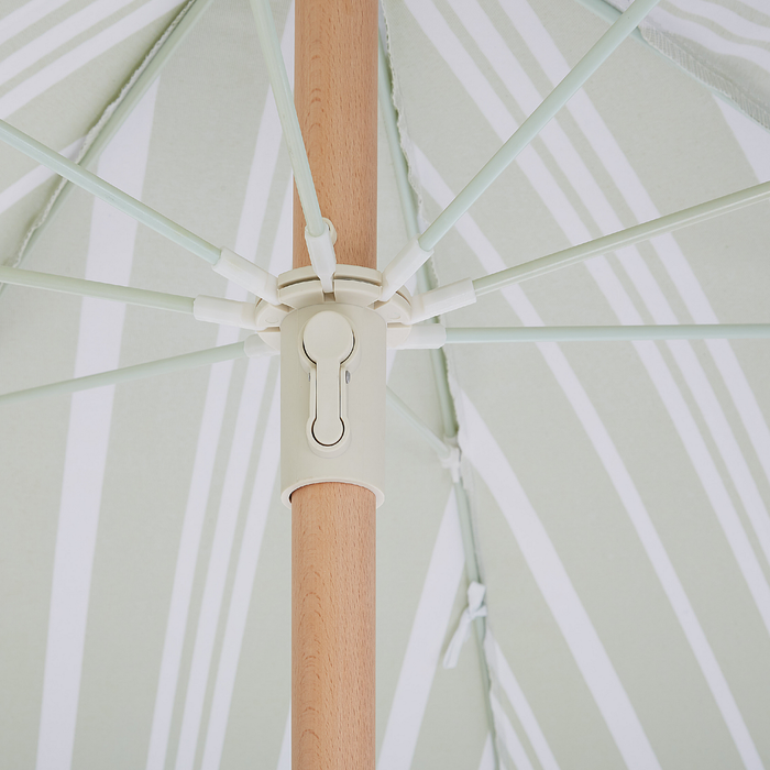 Beliani - MONDELLO - Parasol - Groen|Wit - Polyester