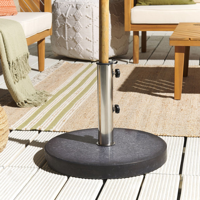 Beliani - CEGGIA - Parasolvoet - Zwart - Graniet