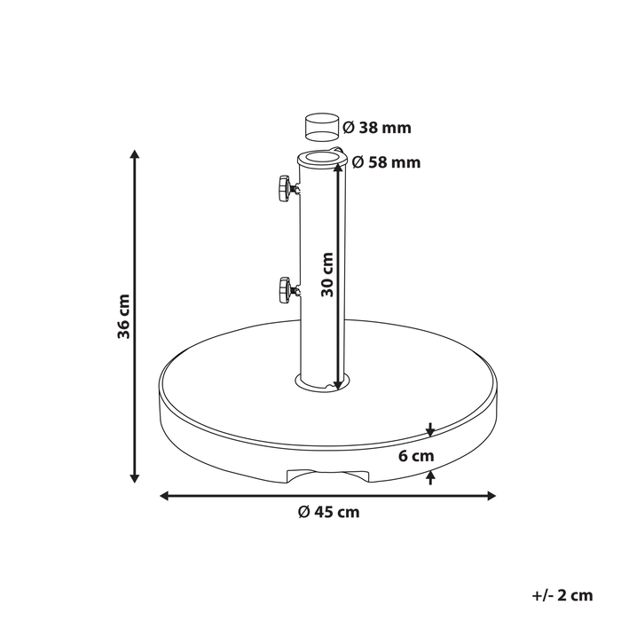 Beliani - CEGGIA - Parasolvoet - Zwart - Graniet