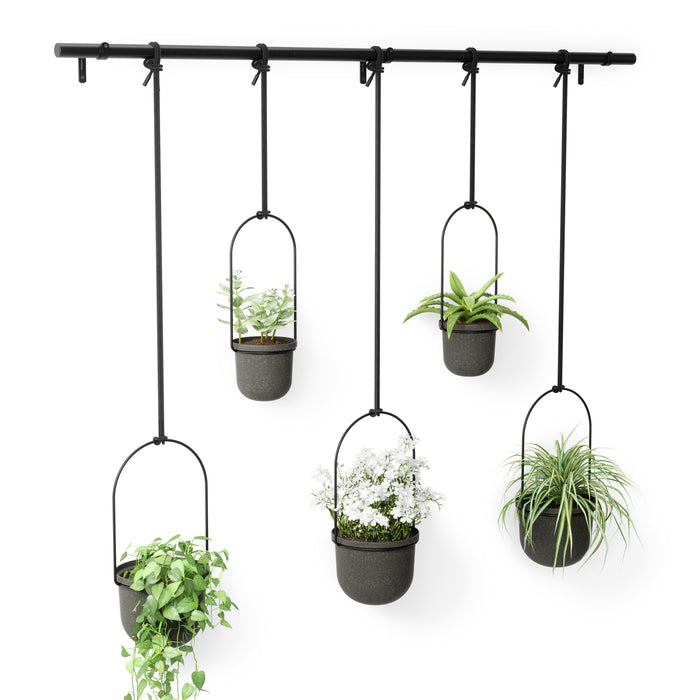 Umbra Triflora Hangende Bloempotten - Set van 5 - Zwart