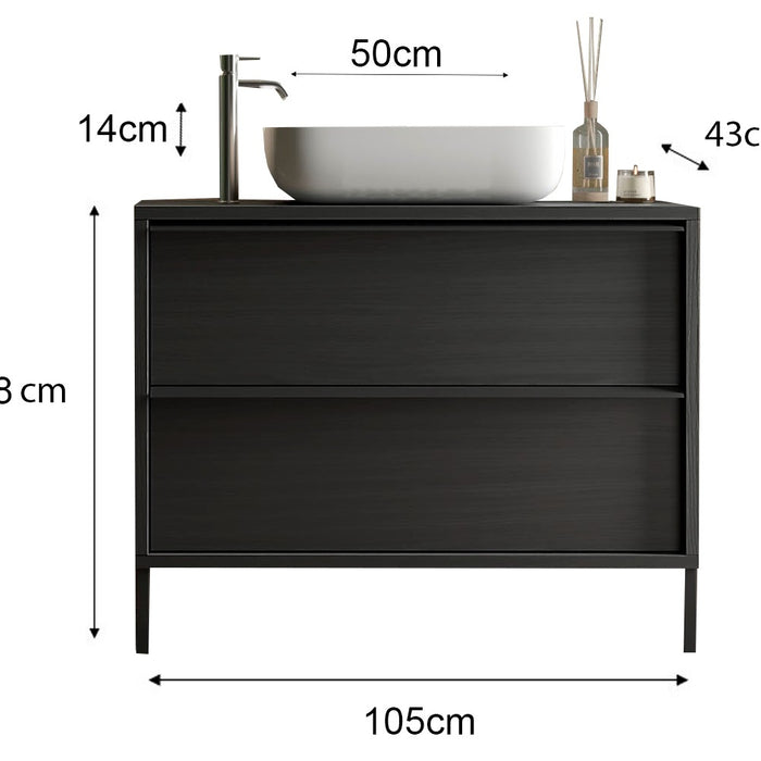Benvenuto Design Steel 105 cm Staand Wastafel en Onderkast